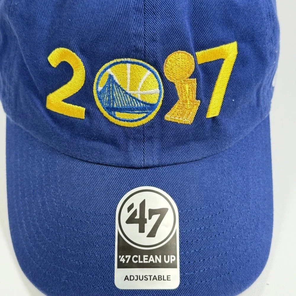 Golden State Warriors 2017 NBA Champions Hat 47 Brand Clean Up Strapback New